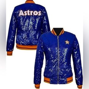 Astros sequins bomber jacket